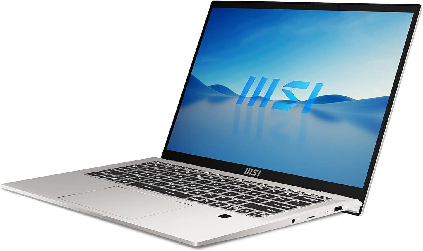 MSI Prestige 14 Evo Laptop: Intel Core i7-13700H, Intel Iris Xe, 14" FHD+ Display, 32GB DDR5, 512GB NVMe SSD, WiFi 6E, Thunderbolt 4, Win 11 Home: Urban Silver B13M-498US